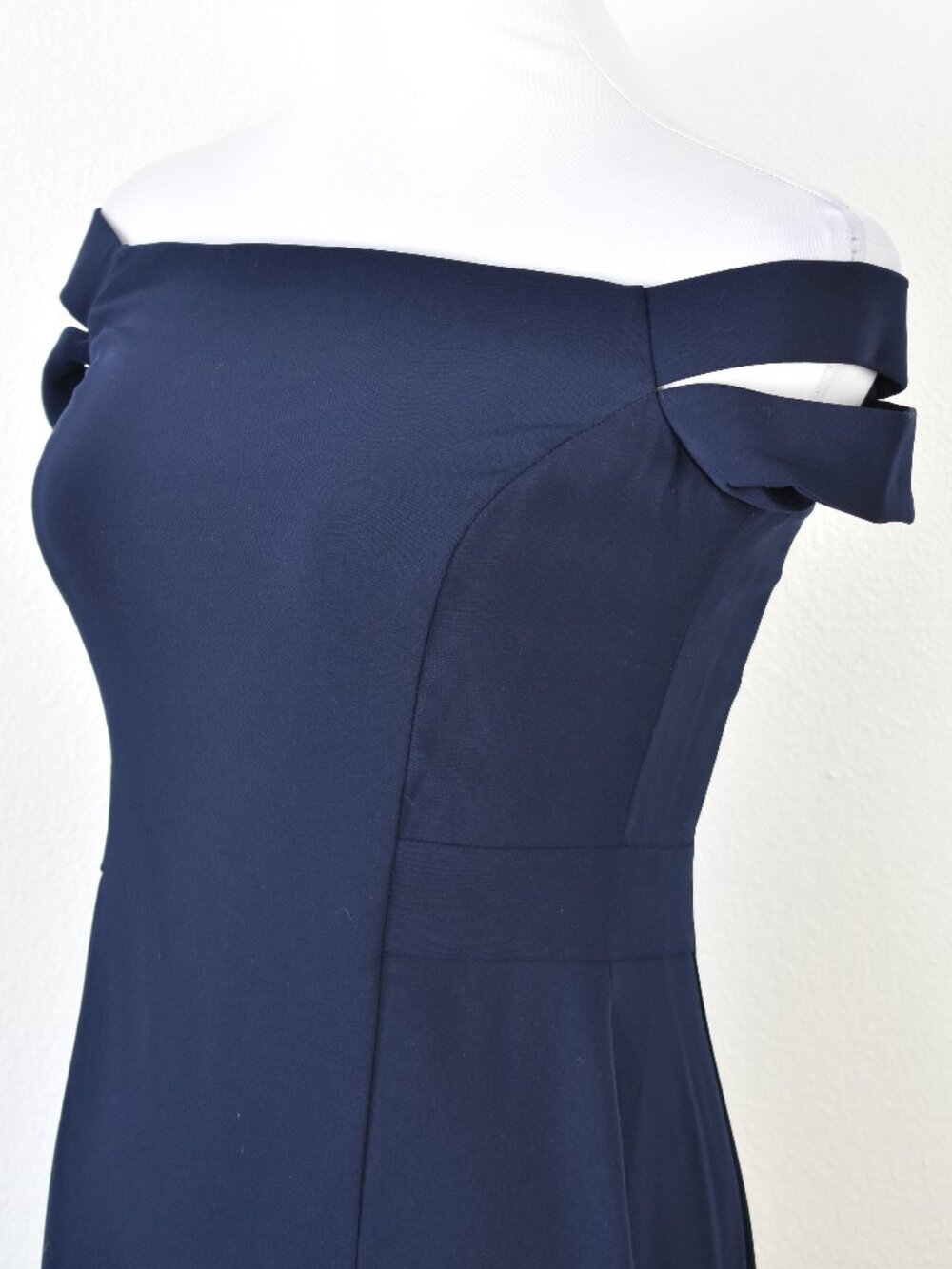 Lauren Ralph Lauren Formal Off Shoulder Dress Navy - 4 - Picture 3 of 10